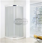 BOX DOCCIA SLIM SEMICIRCOLARE 80x80 CRISTALLO 6mm CREPE'