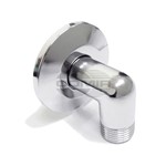 GOMITO OTTONE CROMATO MM 1/2 ROSONE INOX GOMITO OTTONE CROMATO MM 1/2 ROSONE INOX