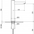 MISCELATORE LAVABO PENELOPE CORPO ALTO