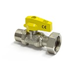 RUBINETTO A SFERA GAS DIRITTO M1/2 x F3/4 RACCORDO GIREVOLE