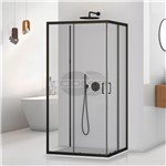 BOX DOCCIA ANGOLARE 80x100 PROFILO NERO OPACO-CRISTALLO 5mm