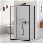 PORTA DOCCIA SCORREVOLE L120xH195 PROFILO NERO OPACO-CRISTALLO 5mm