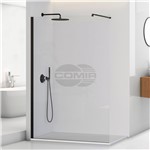 PARETE DOCCIA WALK-IN 140x200H NERO CRISTALLO TRASPARENTE 8mm - 138-140