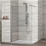 PARETE DOCCIA WALK-IN 160x200 CROMO CRISTALLO TRASPARENTE 8mm - 158-160